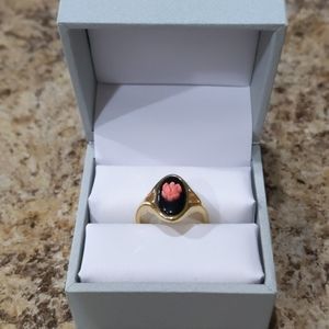 Onyx Rose Cameo Ring